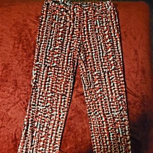 NEW DIRECTIONS Petite Pants Red Print Size PL